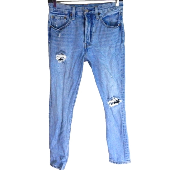 Levi's 501 Skinny Jeans Distressed - Picture 1 of 5